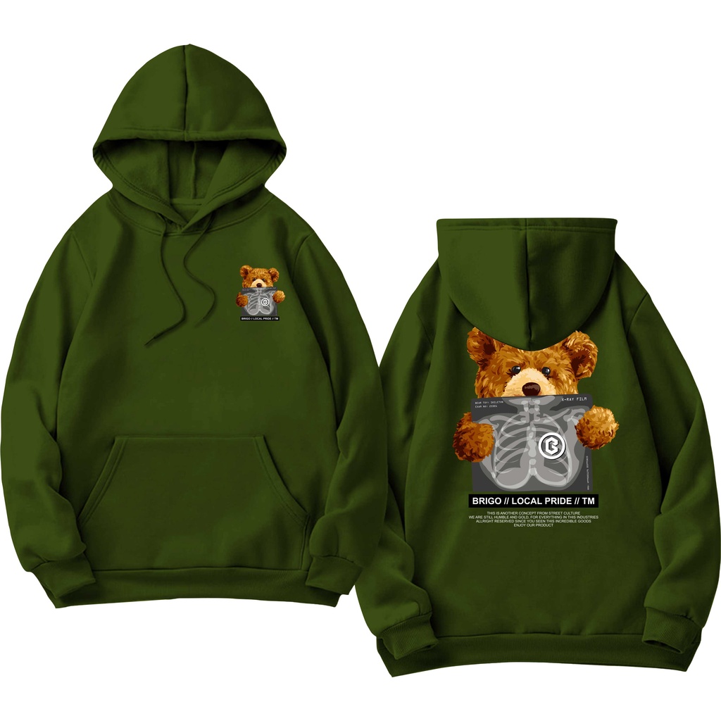 BRIGO Jumper Hoodie Bear Sick II Sweater Hoodie BRIGO Bear Sick Sablon DTF Fleece Cotton II SIZE M-XXL (Pria &amp; Wanita) Free stiker&amp;Gantungan Kunci