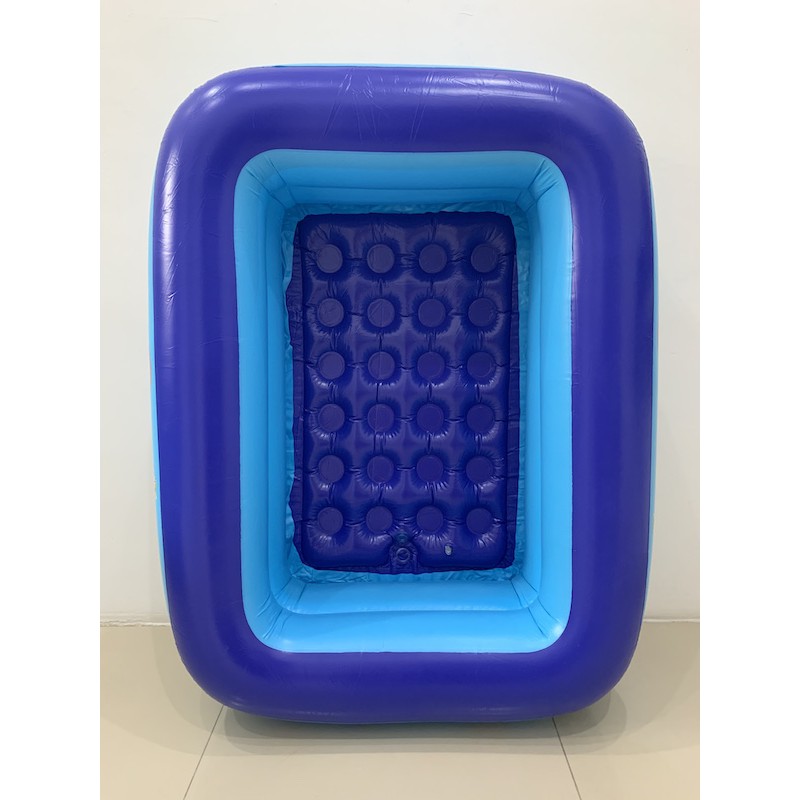 FREE POMPA MANUAL !!! KOLAM RENANG ANAK BENTUK PETAK BAHAN PVC KARET TEBAL UKURAN 110 X 85 X 30CM