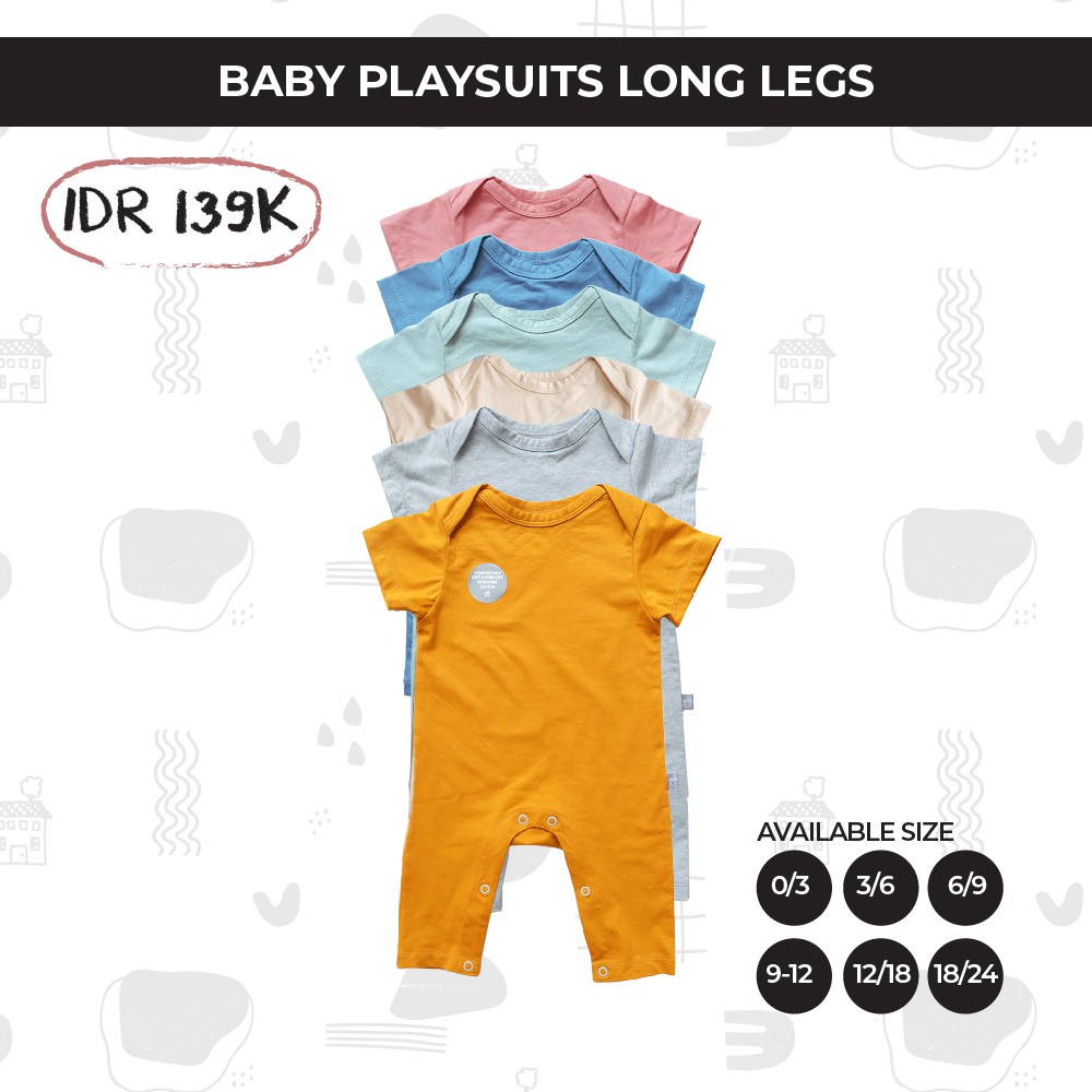 Maison Elmesa Playsuit Baju Bayi Ultrafine Romper Kaki Panjang New Colors