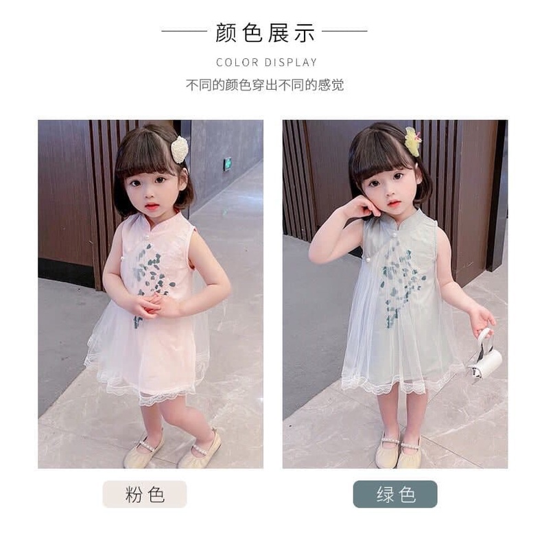 Promo !! Dress anak perempuan import / Dress tutu anak / Dress leaves furing chinese ukuran 2-6 tahun