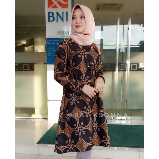 S-m-l-xl-xxl-3l-4l-5l Terlaris Serut Genes Jelita Tunic Navbor Yelbor Whitbor Creambor Tunik Batik