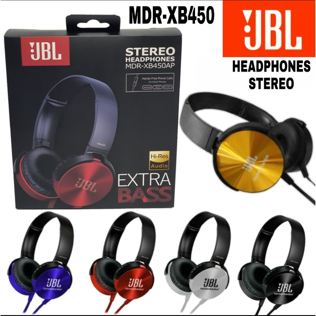 Headset Bando JBL MDR XB450 XB-450 Mic EXTRA BASS