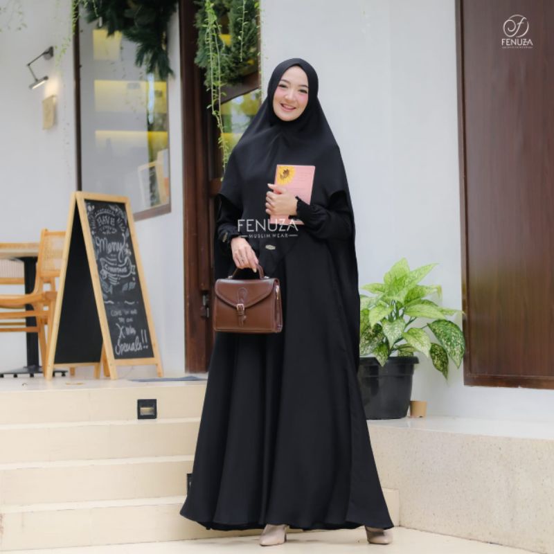 FENUZA GAMIS NEW EMELY ROYAL BLACK / GAMIS SYAR'I HITAM