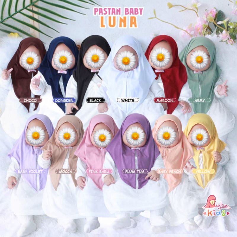 Pastan Baby LUNA Miulan Kids | Pashmina Bayi Jilbab Instan Hijab Instant Kerudung Bayi Fashion Musli