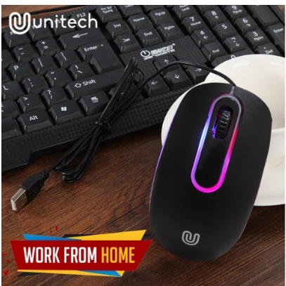 itstore Optical Mouse G7 Unitech Wired Kabel USB 1200DPI LED Black Mouse Usb