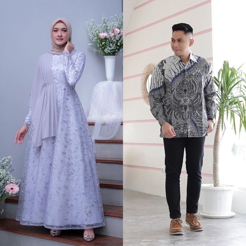 [BATIK COUPLE] Maura Couple - Sania Ruffle Batik Couple ori Ndoro jowi DNT Garansi Termurah Shopee - Couple Farah Bmaystore PASAR TURI