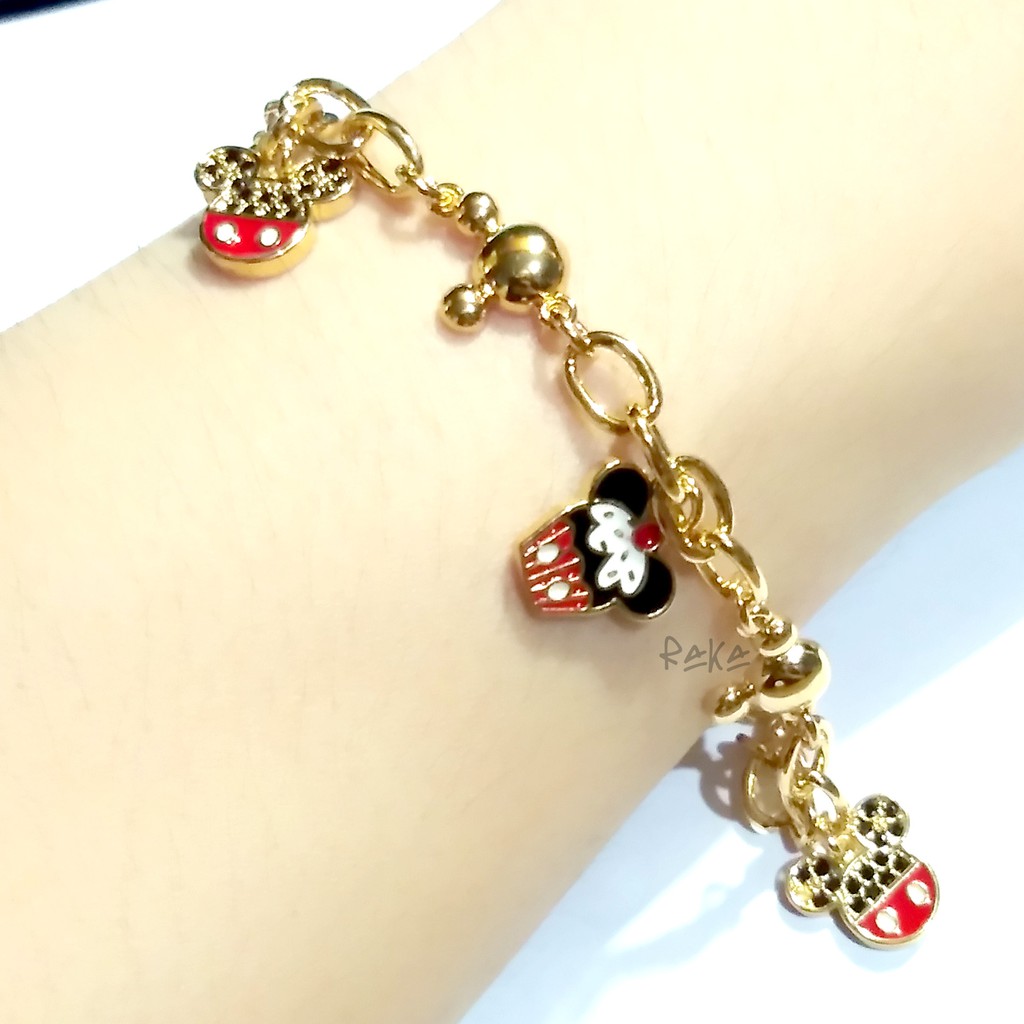 Raka Acc - Gelang Tangan Rantai MICKEY MINNIE Cupcakes Xuping Perhiasan Wanita Lapis Emas 18k 155