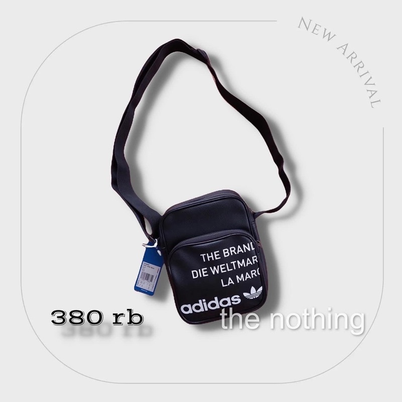 Adidas originals vintage mini shoulder bag leather black