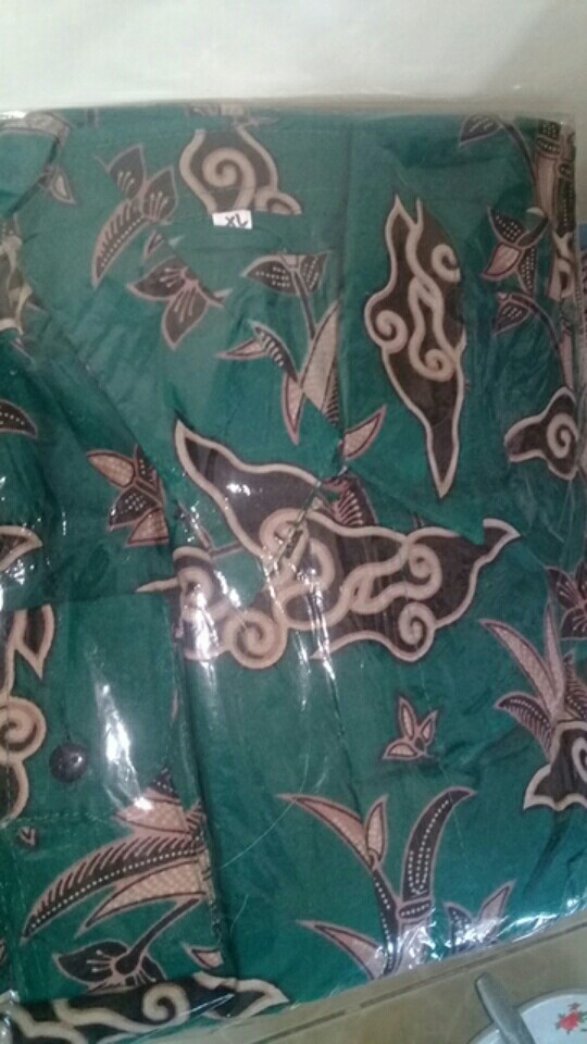 Set Batik Tradisional Couple Tunik Batik-blouse Batik-kemeja Batik Pria Motif Bambu Mega Mendung