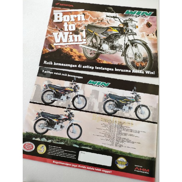 NOS Brosur Iklan Motor HONDA WIN 100 Iklan Motor Jadul Poster Lawas