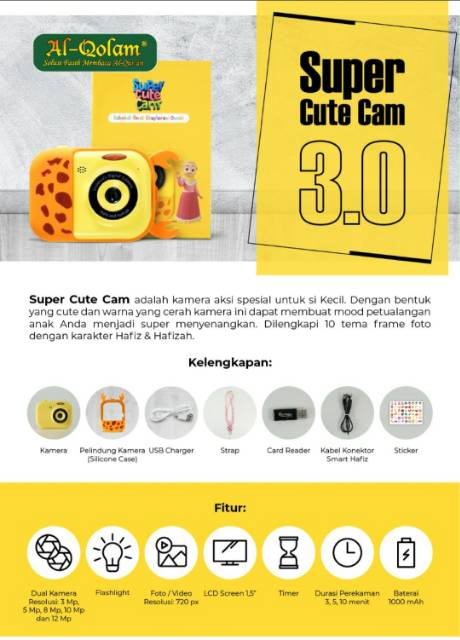 (Free Ongkir) New Smart Super Cute Camera versi 3.0 Hafiz Hafizah Alqolam Original Garansi