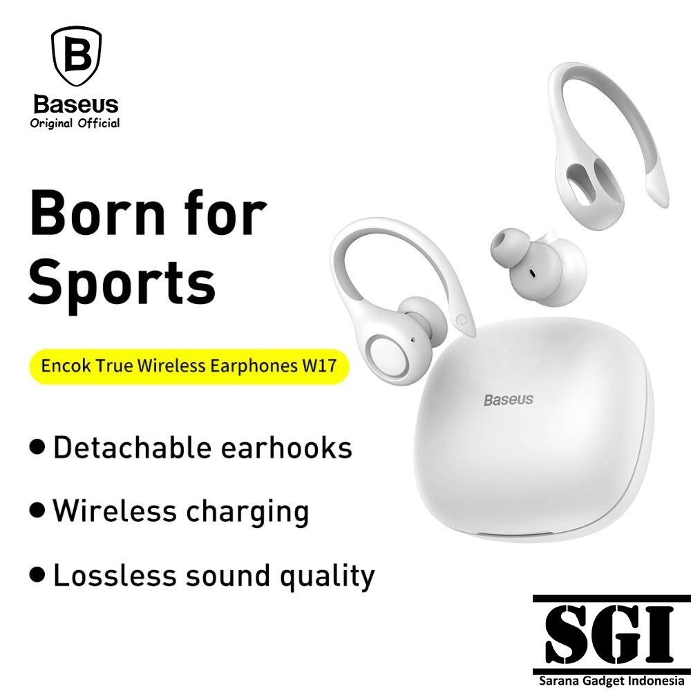 BASEUS ORIGINAL W17 Encok Bluetooth Earphone Wireless Sport Waterproof Headset Handsfree TWS Stereo