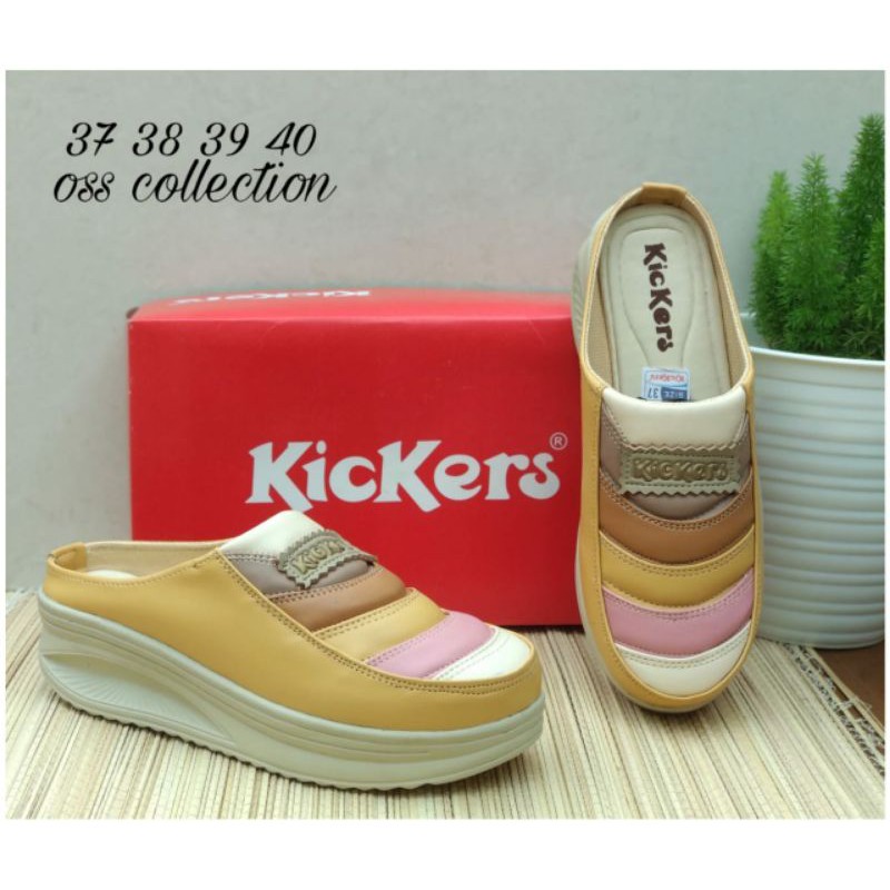 WEDGES SEPATU SLOP PELANGI KICKERS | TINGGI 5 CM