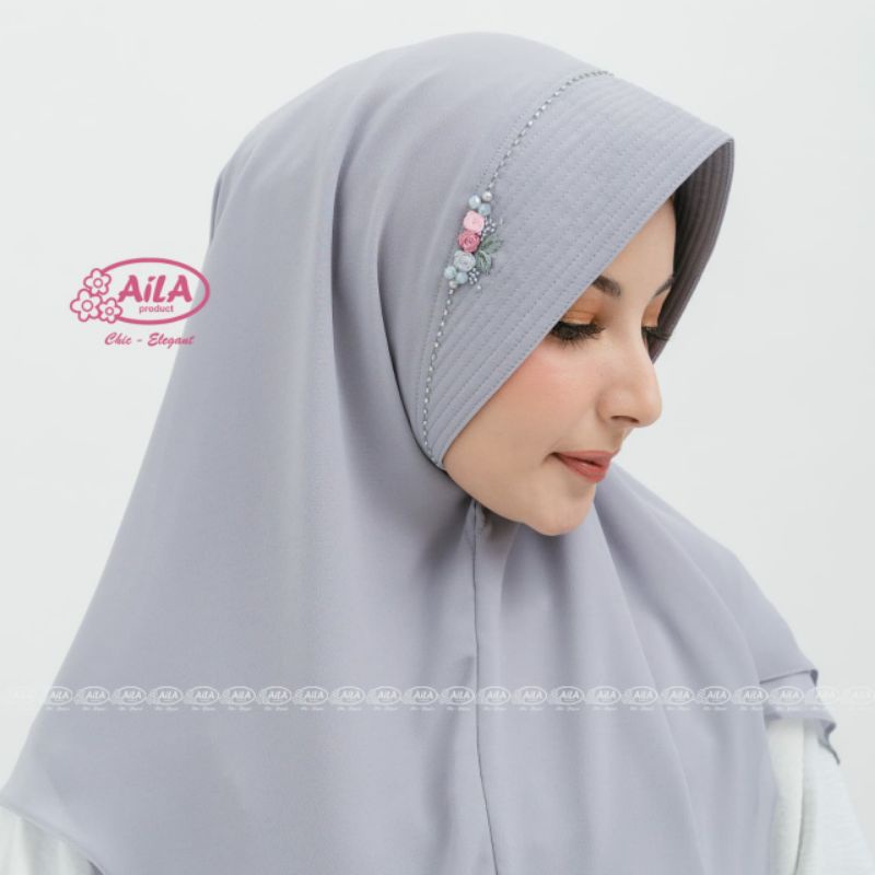 Khimar Arini by AiLA | Hijab Instan | Kerudung Instan | Hijab Sulam Payet | Kerudung Sulam Payet | H