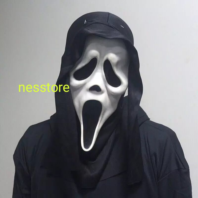 Topeng Scream skull tengkorak hantu haloween cosplay kostum