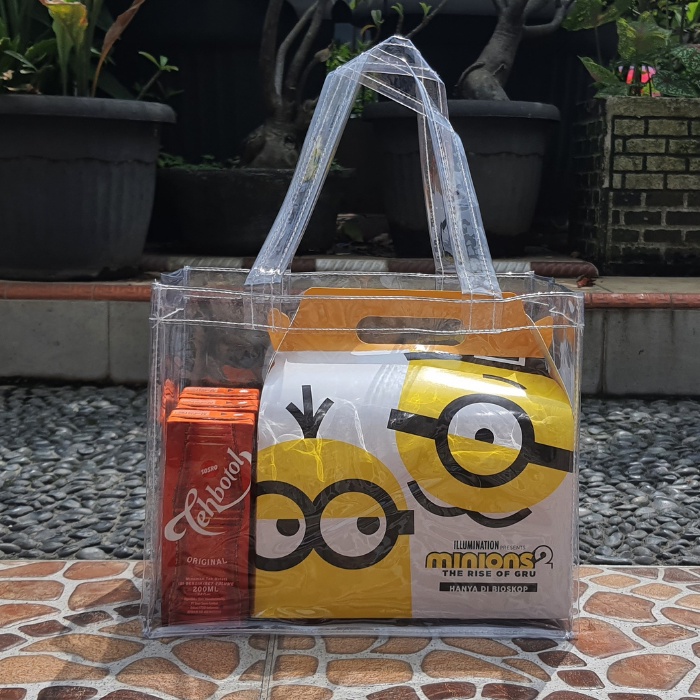 

25x16x20 tas mika transparan hampers termurah tas full mika Tas mika Goodiebag mika transparant | Tas Lunchbox