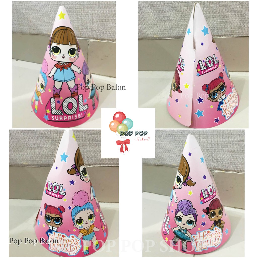 Topi Ulang Tahun LOL Surprise / Topi Ultah Karakter Anak LOL SURPRISE 