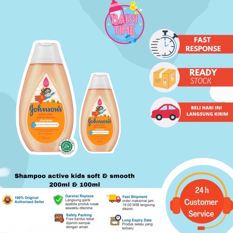 Shampo anak Johnson’s ® Soft &amp; Smooth Shampoo 200 ml &amp; 100ml