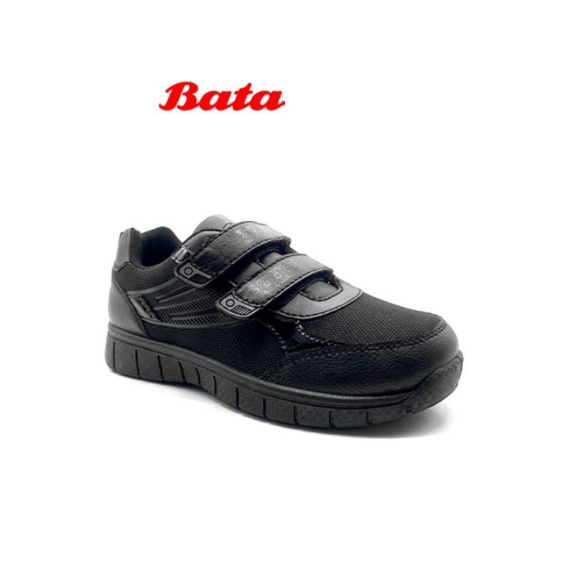 Sepatu Sekolah Model Perekat Full Hitam Bahan Lembut Tidak Licin Original bata 381_6607