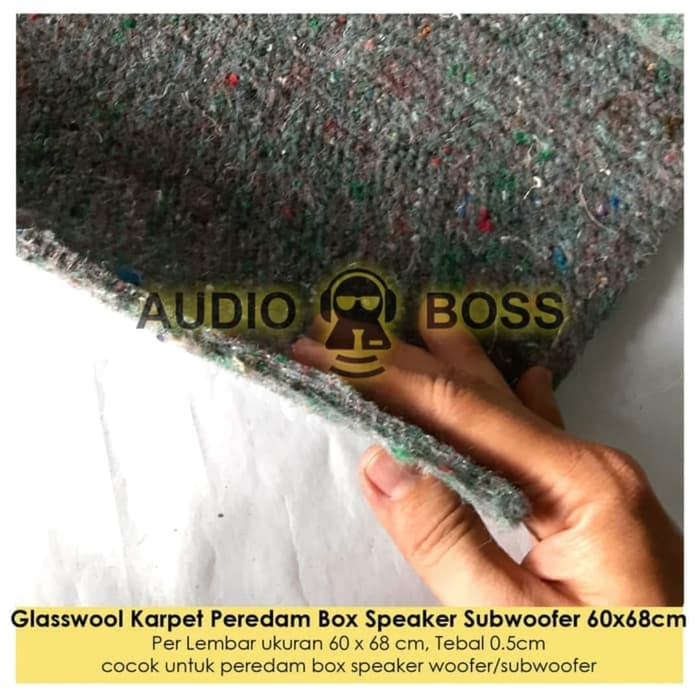 Glasswool glass wool peredam suara box speaker bass 60x68cm tebal 5mm