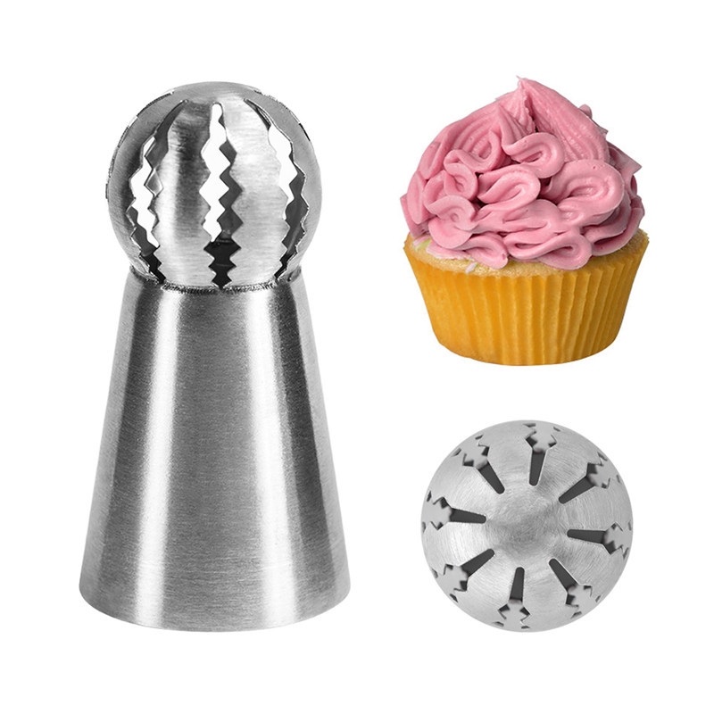 3Pcs/Set Russian Flower Icing Piping Nozzles / DIY  Sphere Ball Icing Confectioners Pastry Tips  / Sphere Ball Cake Decoration Tools