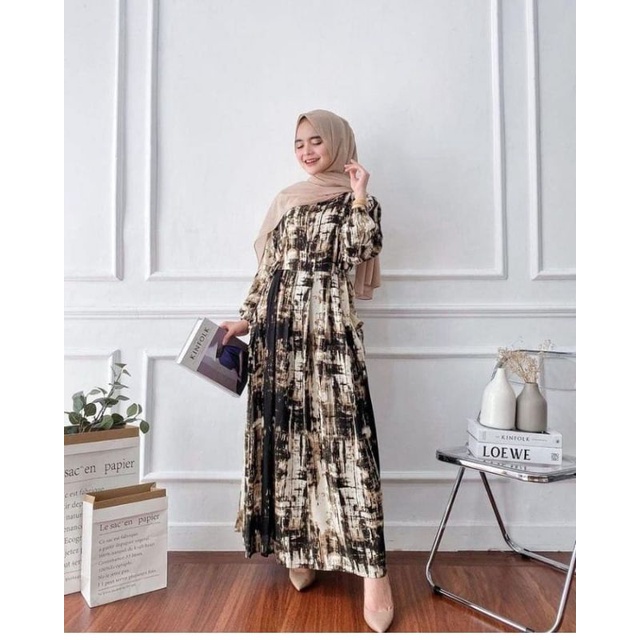 Gamis Milea / Dress Syari/ LD 120 cm / PB 130 cm / Gamis Rayon Premium / Dress Gamis Rayon Premium / Gamis Jumbo / Daster Gamis-MILEA(OLIMPIC)