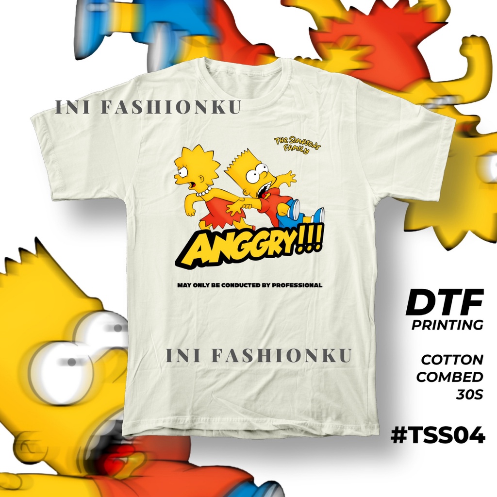 T-SHIRT KEKINIAN  DTF THE SIMPSONS UNISEX SERIES 04| BART SIMPSON ANGRY T-SHIRT FASHION| BAJU KAOS ATASAN UNISEX PRIA DAN WANITA