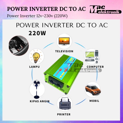 Power Inverter 220W DC 12V TO AC 220V