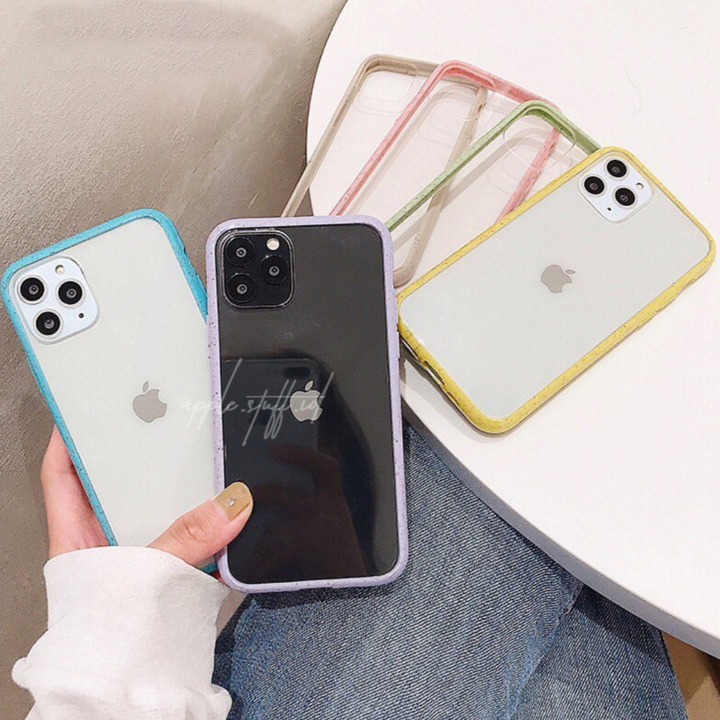 NEW NEW !!! SolidColor / Wheat Transparent Case iphone 7-11promax READY STOCK