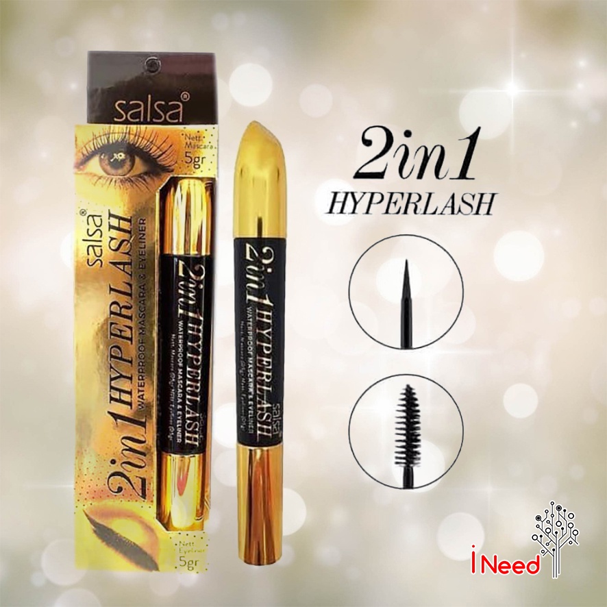 (INEED) (BPOM) SALSA 2 IN 1 HYPERLASH MASCARA / SALSA MASTER EYELINER BOLD