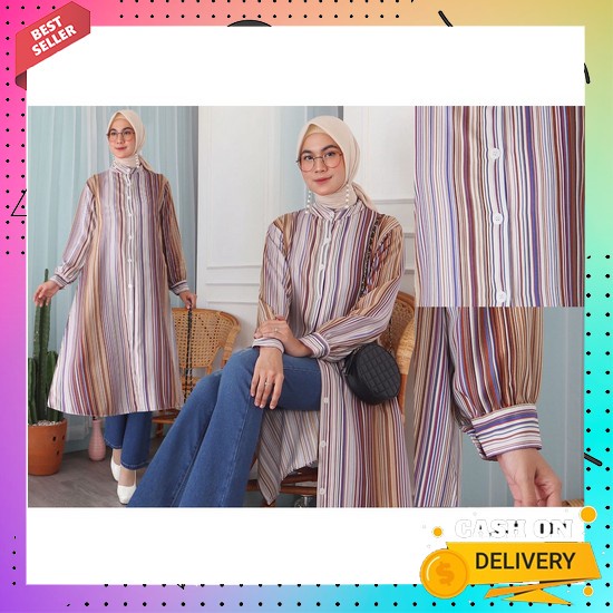 Ghaffa The Label Kity Tunic Katun Polos Atasan Wanita Terbaru Jumbo Tunik Ld 120 Long Tunik Shakila 