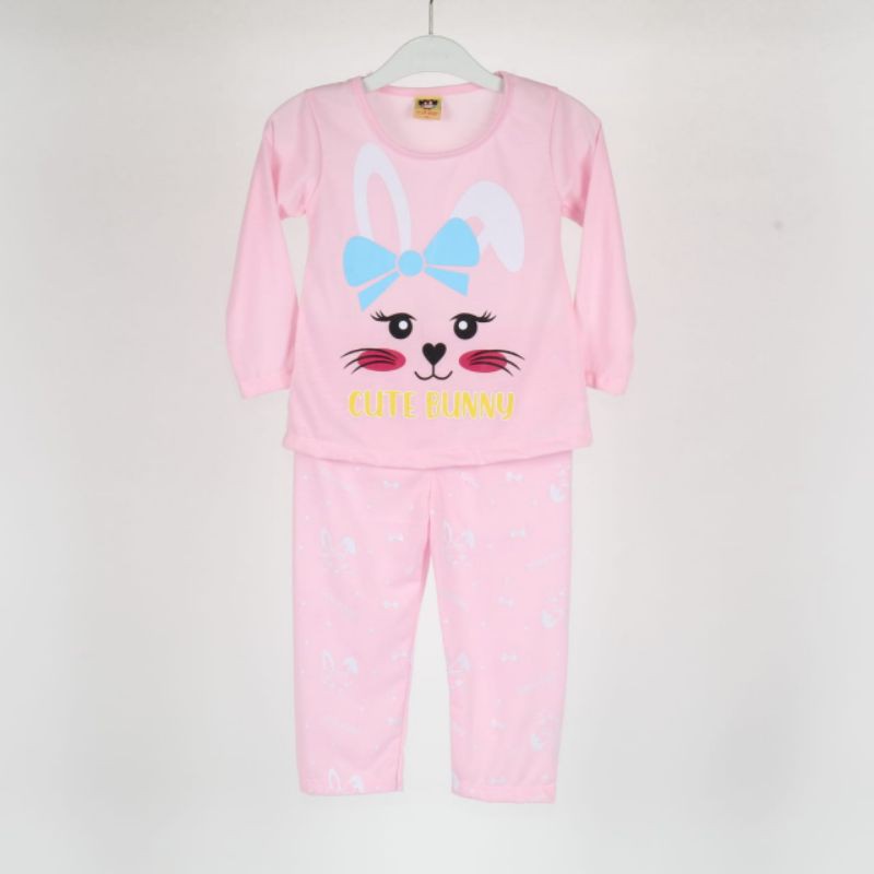 SETELAN BAJU ANAK PEREMPUAN MOTIF BUNNY 2-6 TAHUN NEW A-1