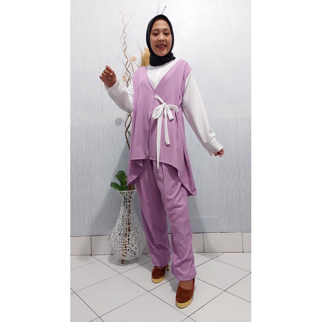 SETELAN KERJA ITYCREPE RACHEL TRENDY ONE SET TUNIK PLUS CELANA