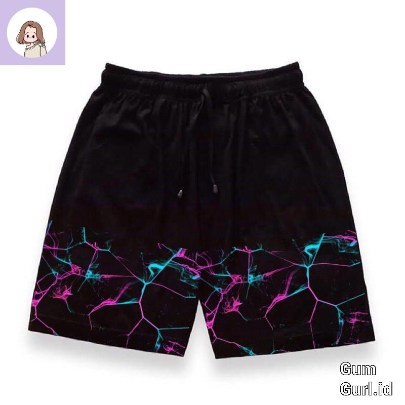 GumGurl short pants THUNDER BLUE PURPLE pria wanita unisex celana dalam pendek distro api shortpants