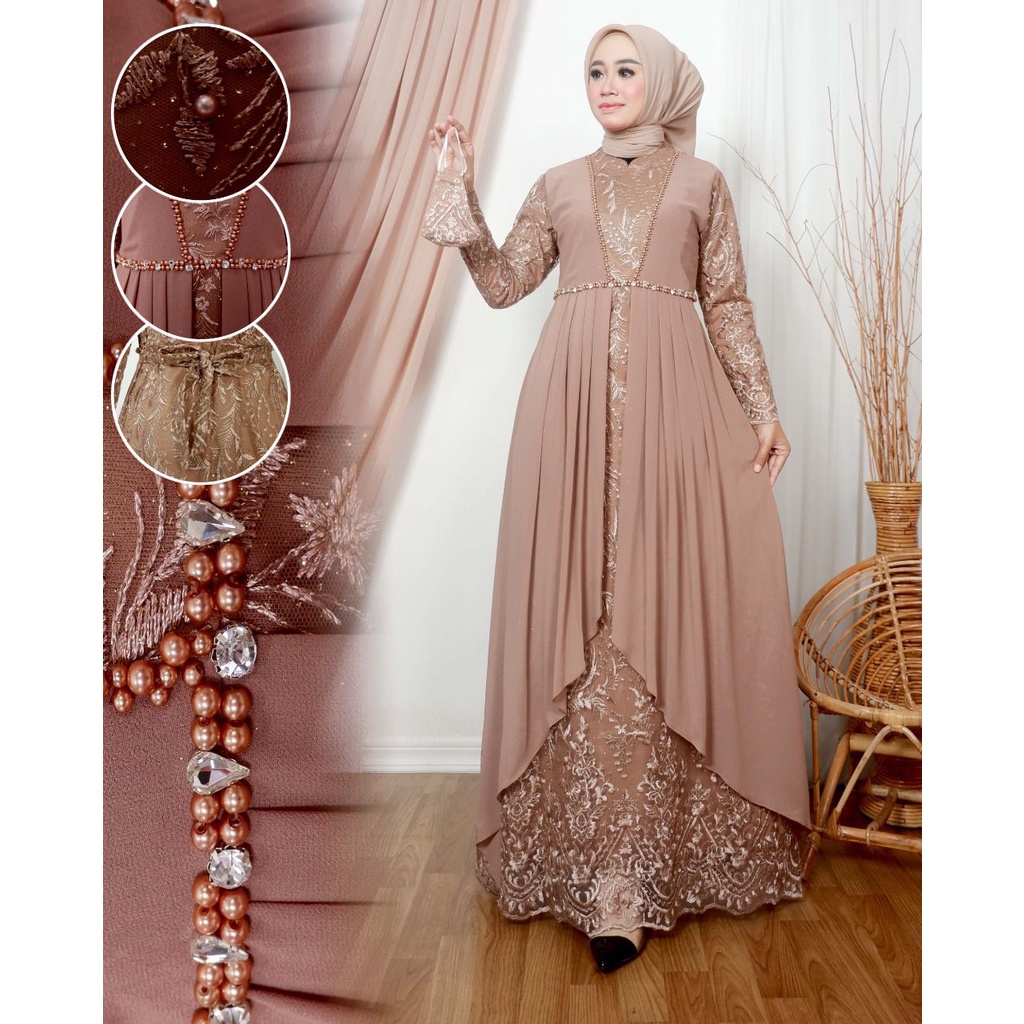 Gamis Pesta / Kebaya Modern Original / Fashion Muslimah / Kebaya Wisuda / Gamis Maura / Seragaman Pesta Terbaru / Kebaya Wanita Remaja / Pakaian Muslimah