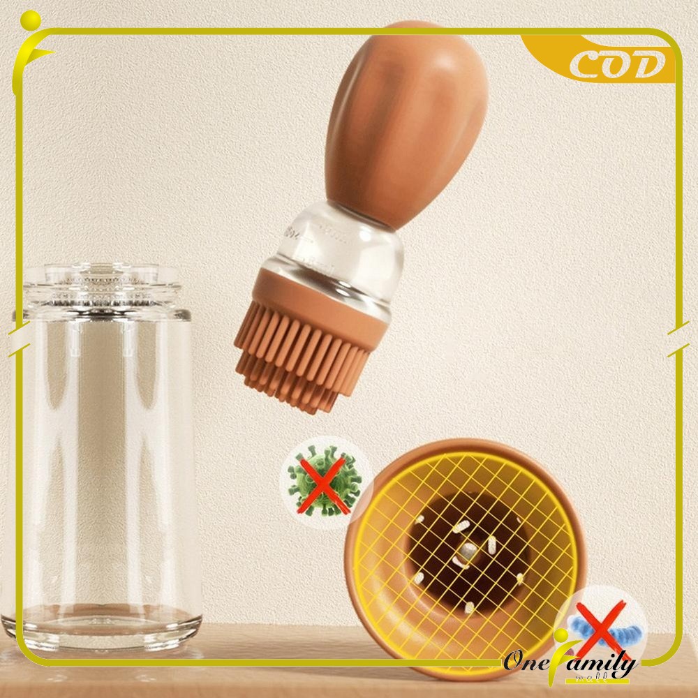 ZaraZu Botol Minyak Dapur Dengan Kuas Masak Silikon Kitchen Oil Bottle Unik Wadah Minyak Sayur Perlengkapan Dapur Rumah Tangga / Alat Masak