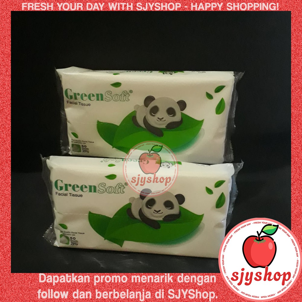 SJYShop -  Green Soft Facial Tissue / Tisu Wajah 50 sheets / 2ply