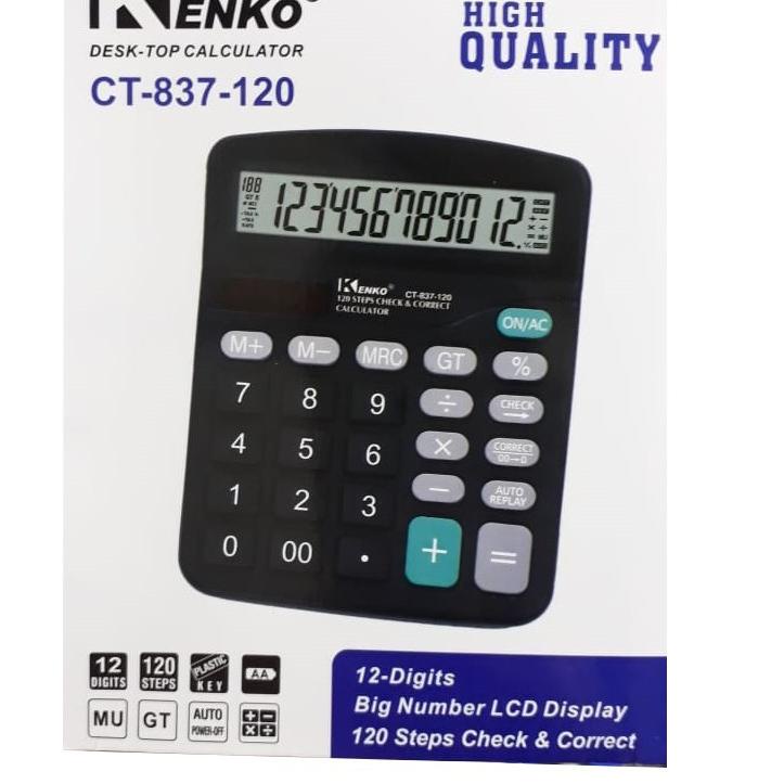 

[ZQ488] kalkulator dagang baterai abc a2 kenko 837 cek ulang 12 digit dengan baterai jam mudah ganti [cp -920]
