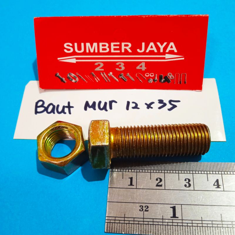 BAUT MUR 12 X 35 KUNING BMK PER 10 PCS