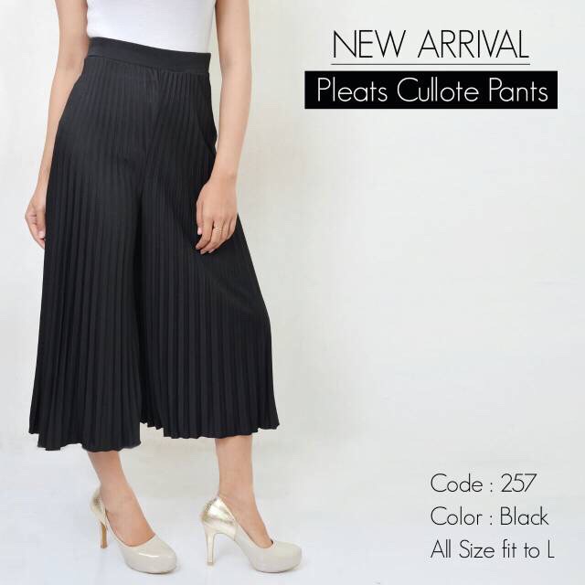 257 CELANA KULOT PLISKET PENDEK MURAH POLOS PLEATED PANTS SALE 7/8