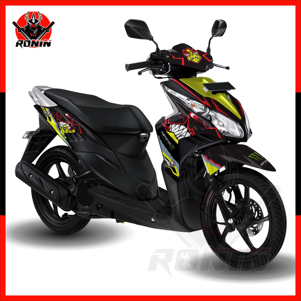 Sticker Decal Full Body Vario Techno 110 / V.1 Motif Shark (BLACK)