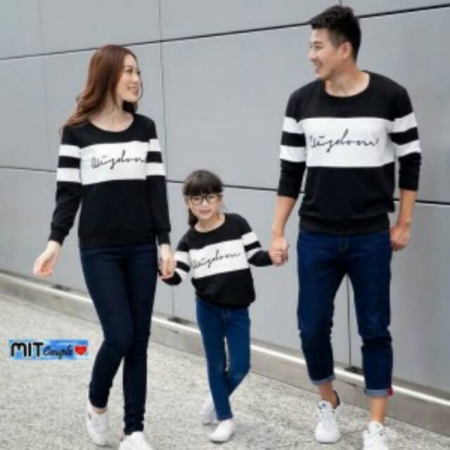 Kaos couple family wisdom lengan panjang - baju keluarga