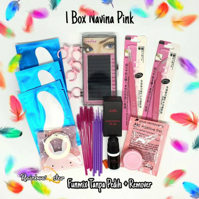 Paket Hemat Eyelash Extension 3/Paket Ekstensi Lem Funmix