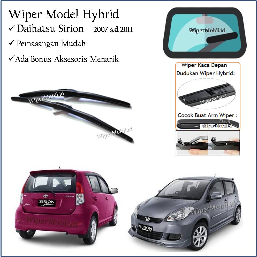 Wiper Hybrid Daihatsu Sirion 2007 2008 2009 2010 2011