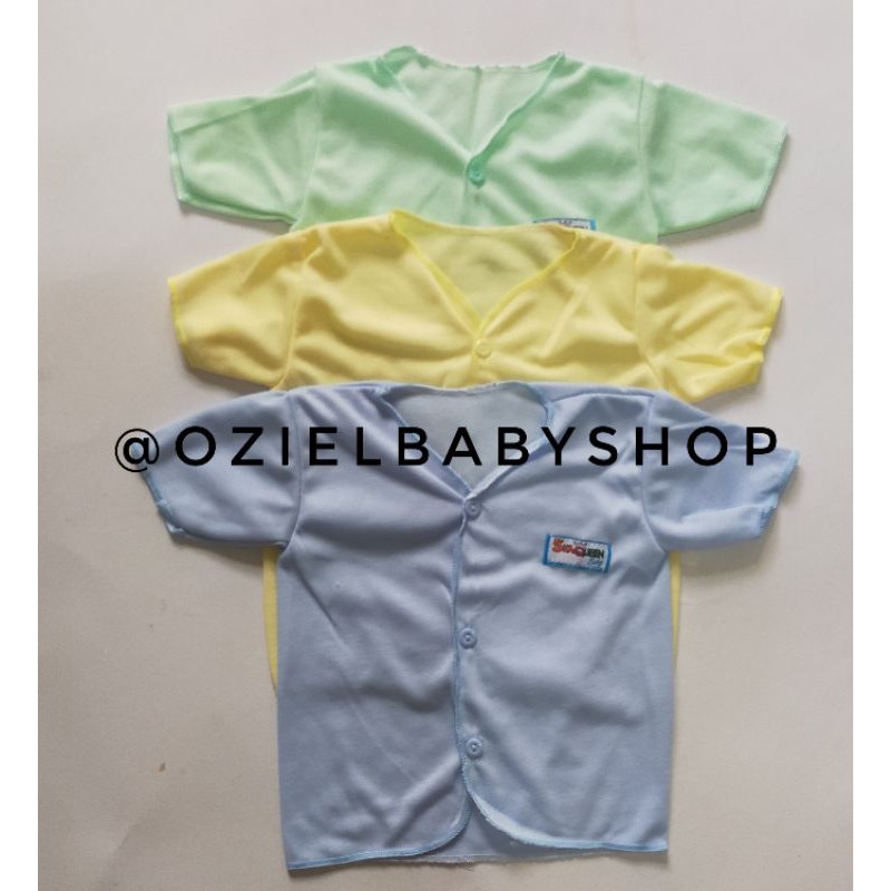 baju bayi / atasan bayi baru lahir SNI 3 pcs polos usia  0-6 bulan