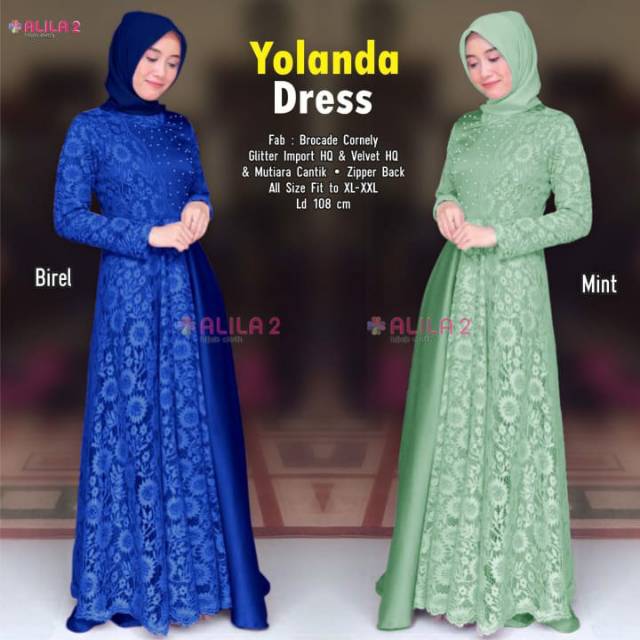 YOLANDA DRESS ALILA 2 / GAMIS DRESS ALLSIZE MAXY MURAH KONDANGAN
