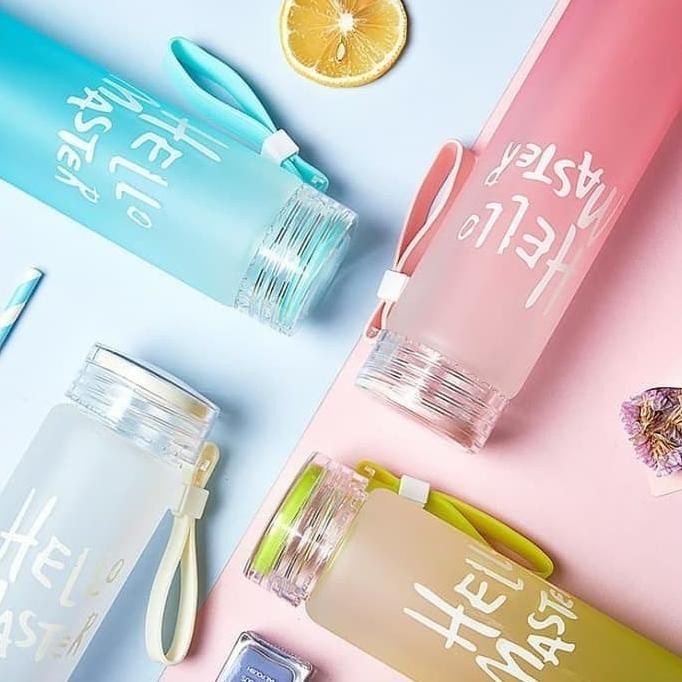 Botol minum kaca Termos Hello Master / Water bottle glass