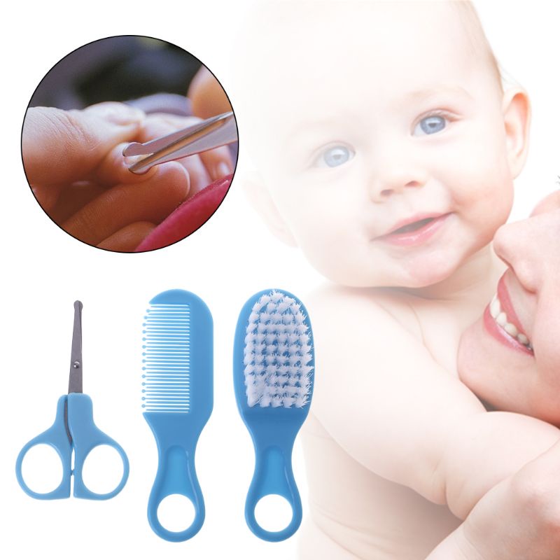 Mary 1 Set Sisir + Gunting Kuku + Sikat Lembut Portable Untuk Bayi Newborn