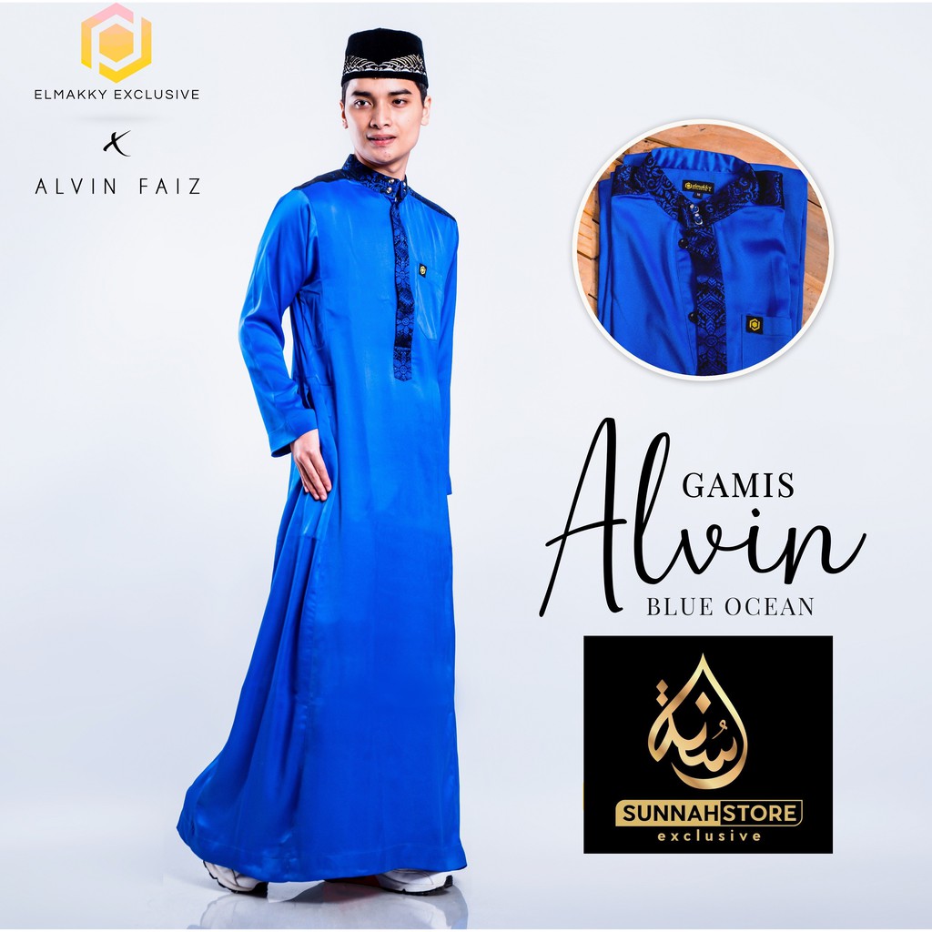 GAMIS ALVIN BLUE OCEAN BY ELMAKKY EXCLUSIVE | JUBAH PRIA ELMAKKY
