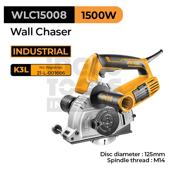 Wall Chaser (1500W) INGCO WLC15008 Mesin Bobok Pahat Ukir Jalur Pipa Listrik Air Tembok